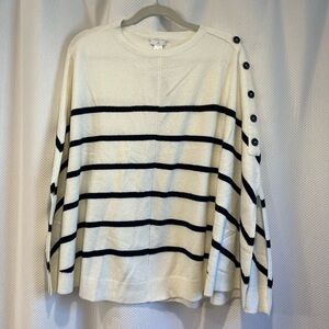 Jjill blue & white striped poncho, nwt, one size